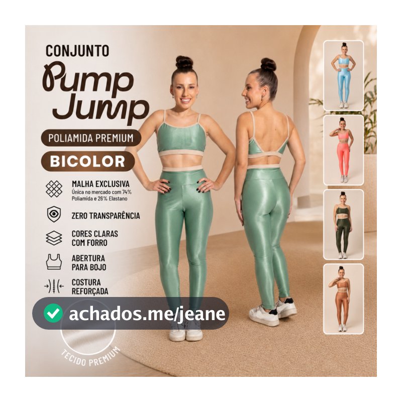 Conjunto Bicolor Fitness Feminino Top Fita + Legging Micro Canelada Poliamida Premium Academia