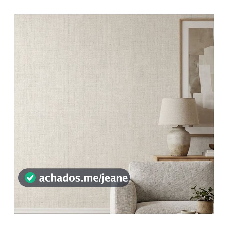 Papel de Parede Adesivo Off White Linho Com Textura P/ Salas Quartos Escritórios 5M 45CM