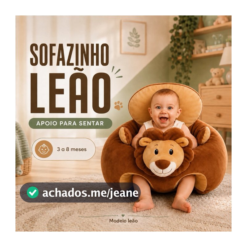 Assento para Bebê Sofazinho Infantil Apoio para Sentar Pelúcia Macio 3 a 8 Meses Presente