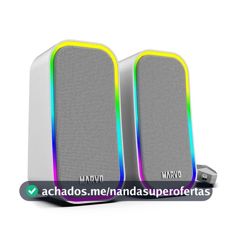 Caixa de Som Marvo SG-285, RGB, 3W RMS, Cinza, SG-285-GY
