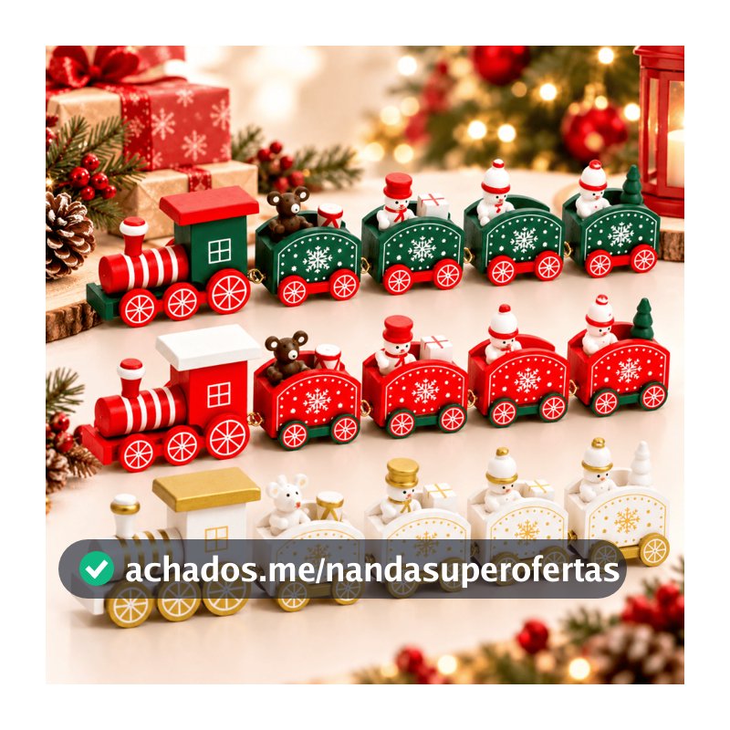 Trenzinho De Natal Enfeite Para Decoração Natalina Papai Noel Decorativo