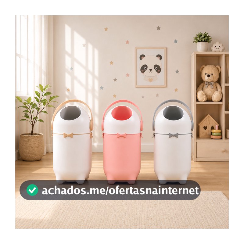 Lixeira Antiodor Grande Para Fraldas Bebe Pet Lixo Grande 10 Litros
