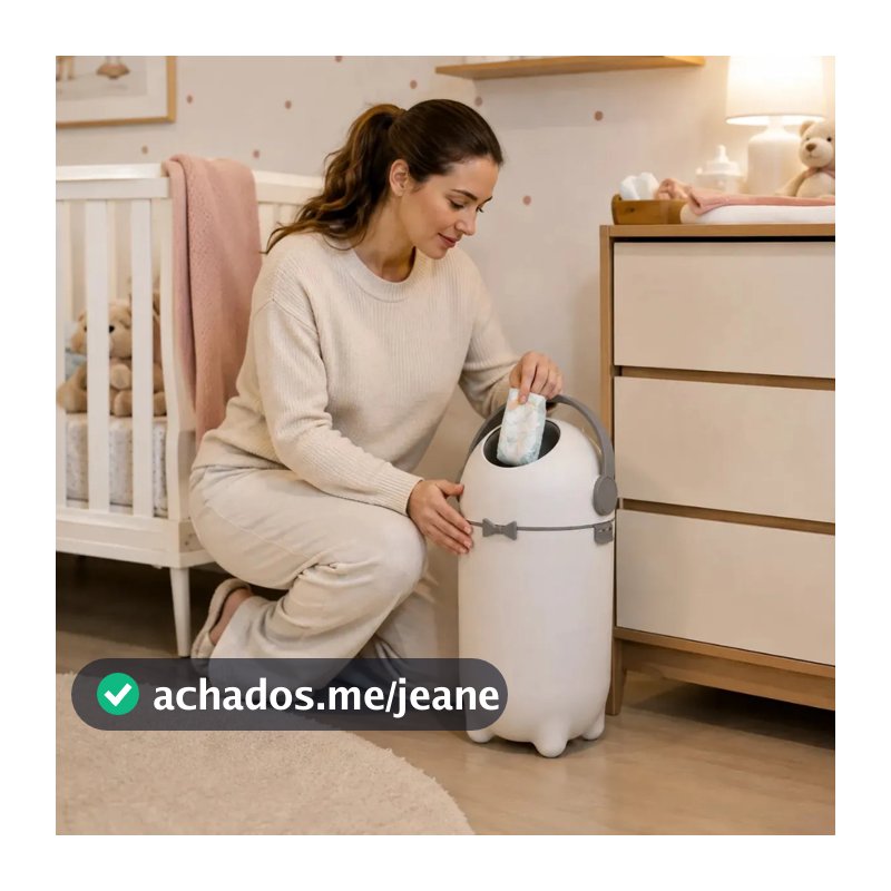 Lixeira Sistema Antiodor Fralda Bebe Lixo Magico Branca Kazalinda