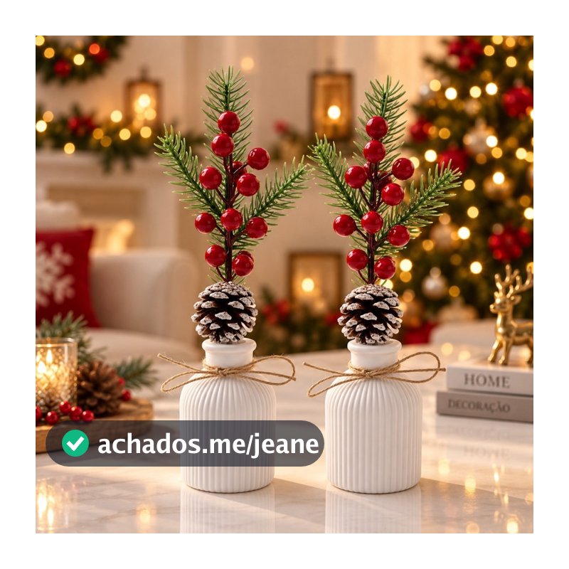 Kit 2 Arranjos Natalino Completo Ano Novo Decoraçao Festa
