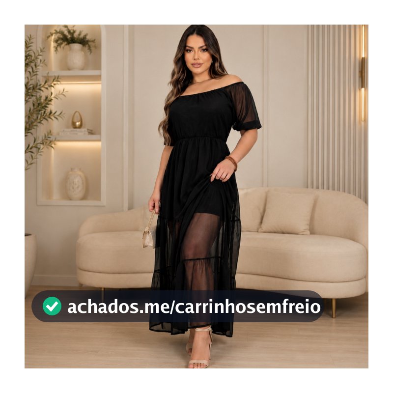 Vestido Longo de Tule Ombro a Ombro Três Marias Moda Blogueira Premium Saia Longa Tule Chique Elegante