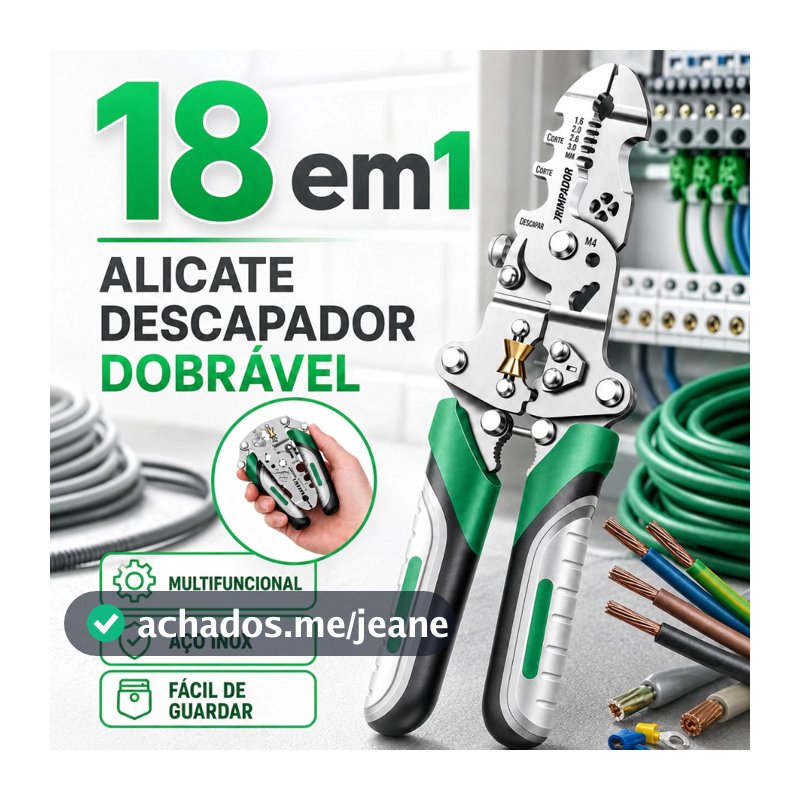 18 EM 1 Alicate Automático Decapador Crimpador Eletricista Descacador Fios Decapador Fio Automático