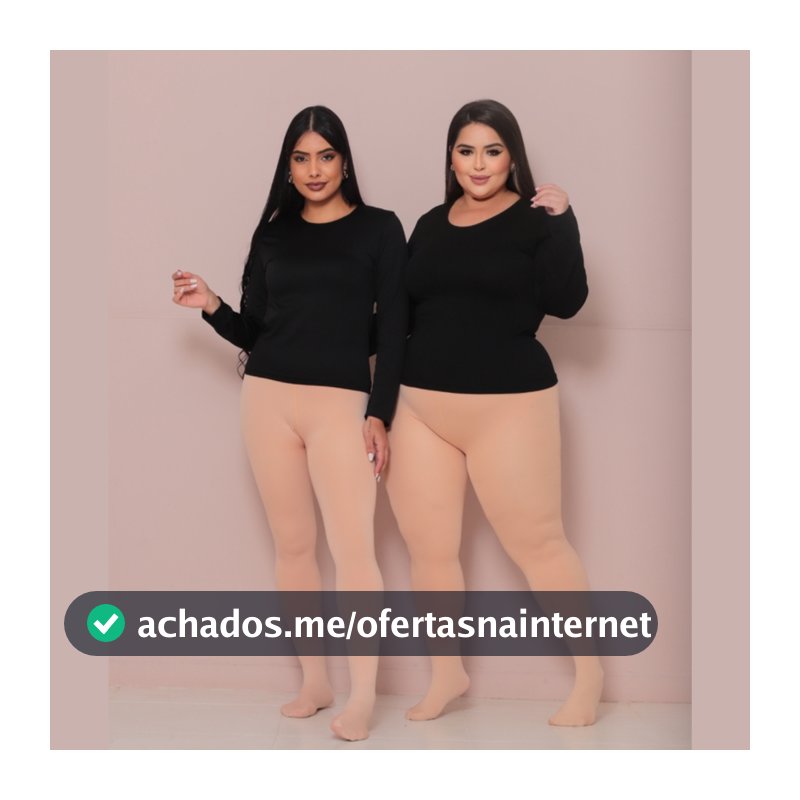 Meia-Calça Térmica Feminina Bege com Pelúcia Interna – Ideal para o Inverno