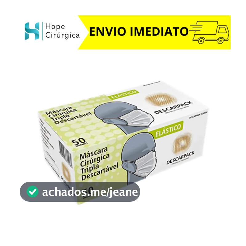 Máscara Descartável Tripla Camada Adulto Branca - Com Elastico