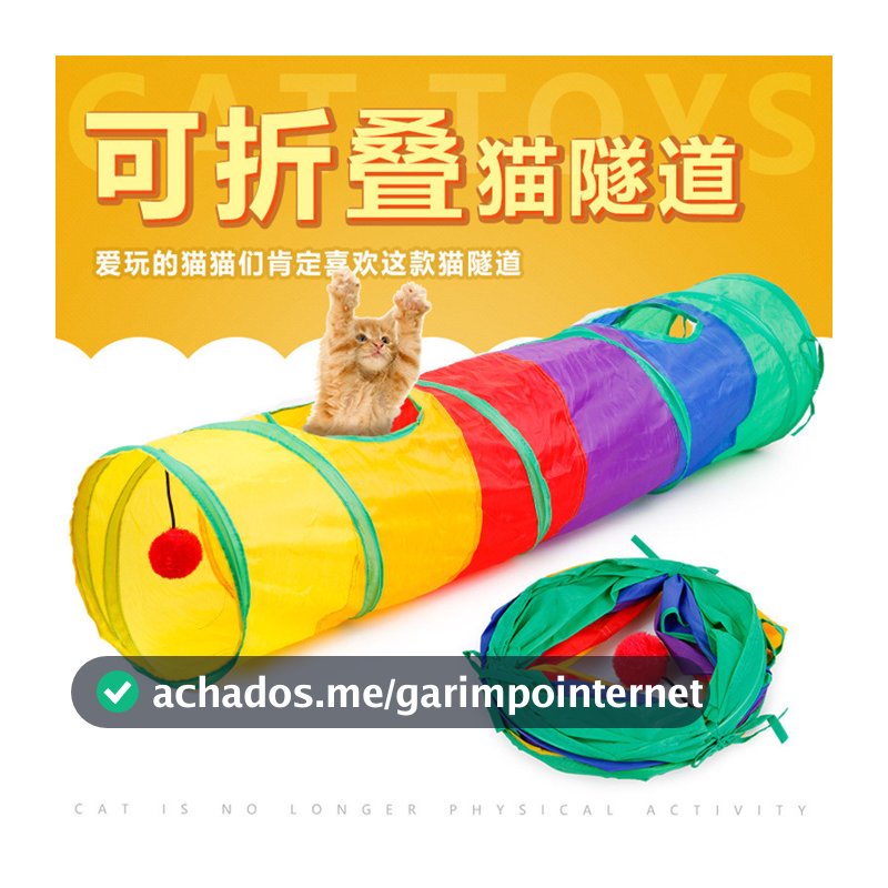 Brinquedo Para Pets Túnel Labirinto Para Gatos Colorido Top