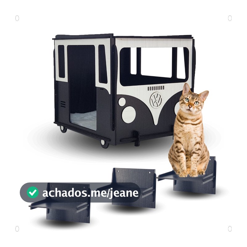 Playground para Gatos Kombi Lançamento + 3 degraus Promoção