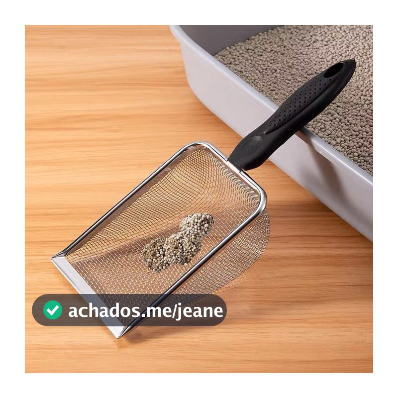 Pá para Areia de Gato em Aço Inoxidável | Pá Higiênica Coletora | Ferramenta de Limpeza Resistente e Durável para Pets