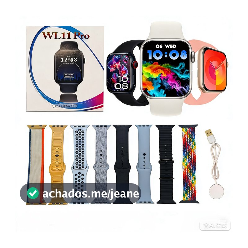 Smartwatch Relógio  unisex WL11 PRO 47mm GPS com 8 pulseiras Gps séries11 2026  esportes Inteligent