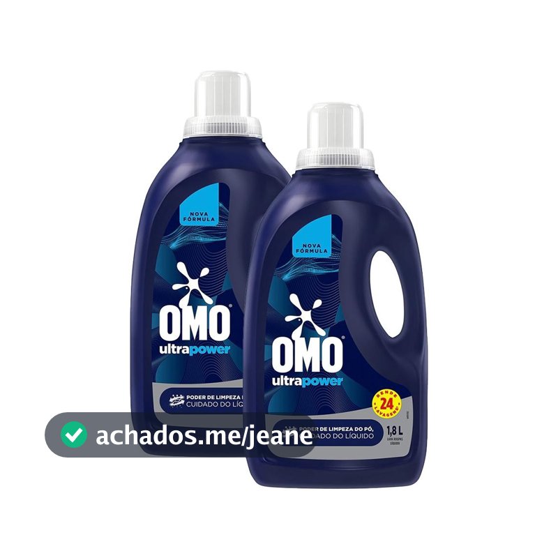 Kit 2 Lava-Roupas Líquido Omo Ultra Power 1,8l