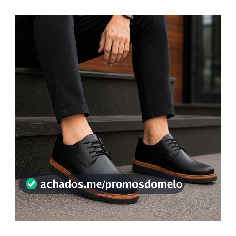 Sapato Social Masculino Esporte Fino Derby Sapatenis Sola Alta Casual