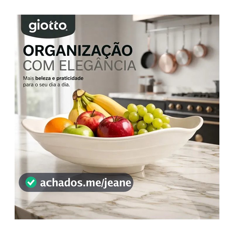 Fruteira de Mesa Off White Organizador Frutas Organização Cozinha Armazenamento Moderno Multiuso