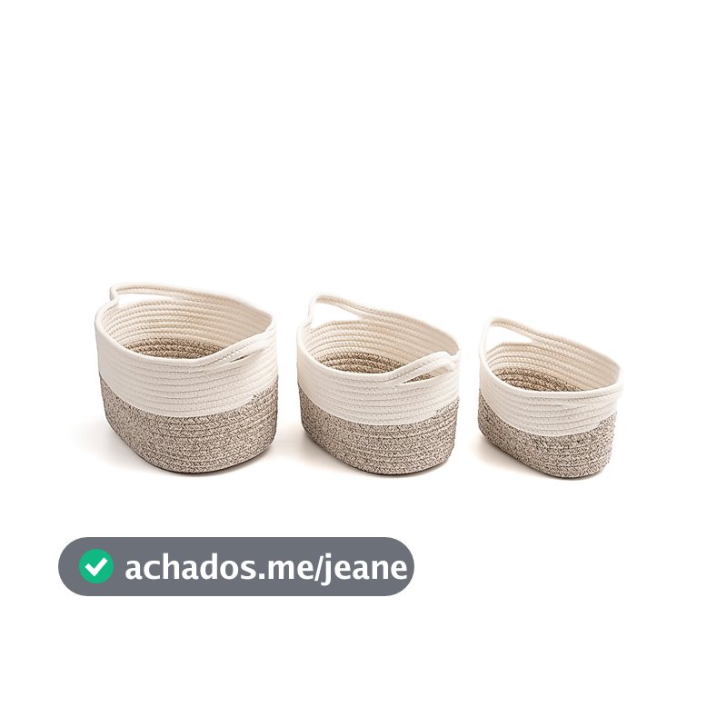 Kit Cestos Duo Cordas com Alças 3pcs - Oikos