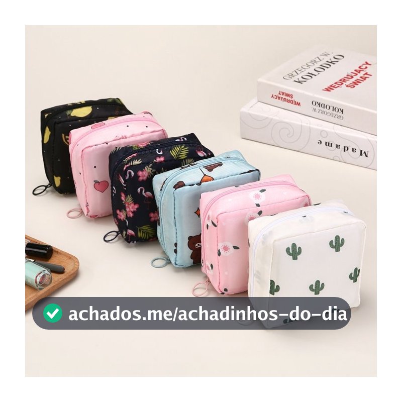 Bolsa Nécessaire Guarda Absorvente Treco Objeto Guarda Volume Viagem
