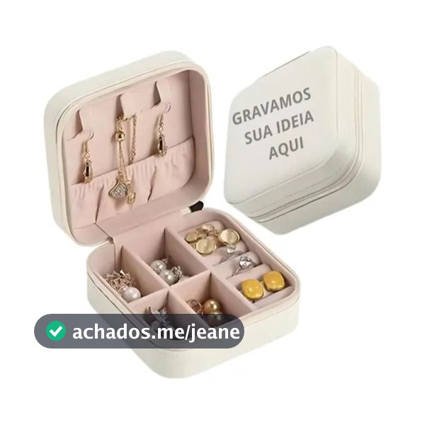 Mini Porta-Joias Gravado Personalizado Portátil Estojo Compacto Feminino Para Viagem