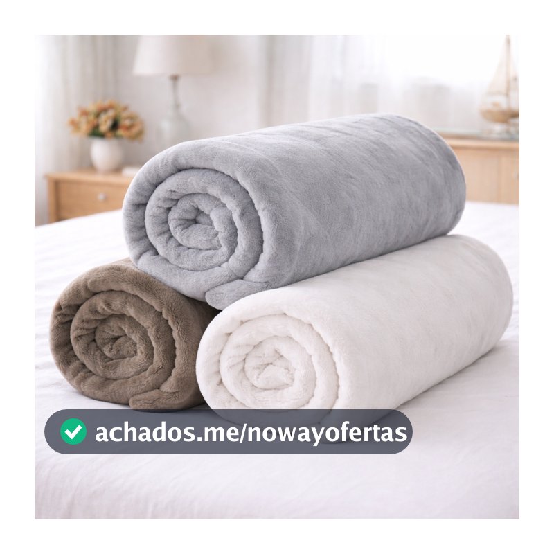 Kit 3 Mantas Lisas E Estampada Fleece Soft Toque Suave Cores Sortidas Inverno Macia