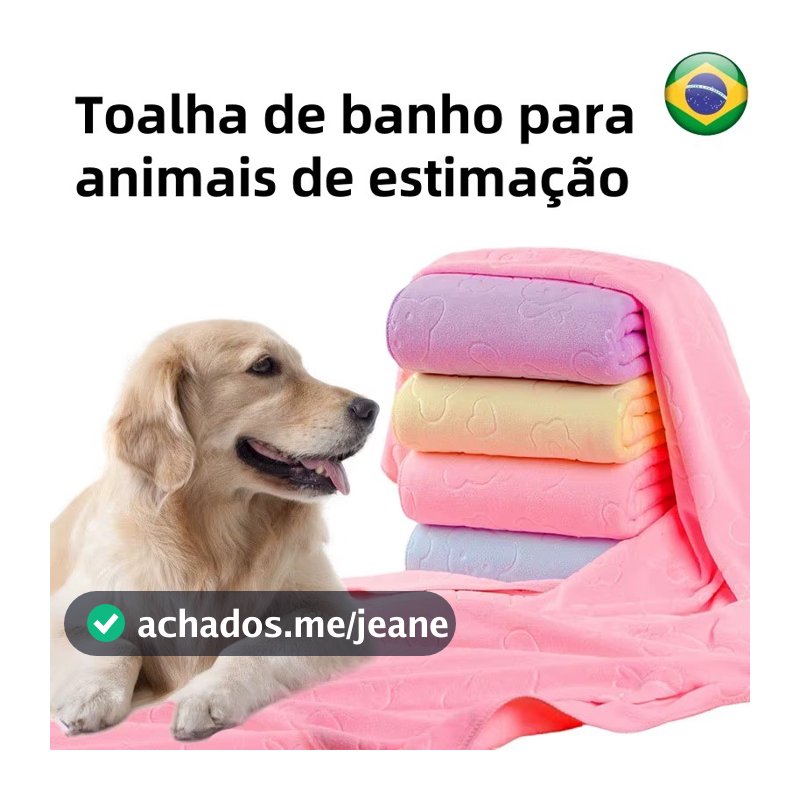 Toalha de Banho Pet para cachorro e Gatos – Super Absorvente, Macia, Secagem Rápida e Conforto