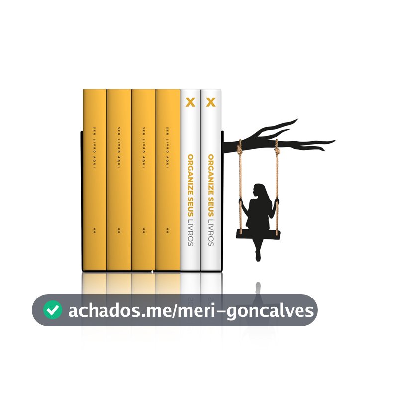 Porta Livros Organizador (Preto) - Balanço na Árvore