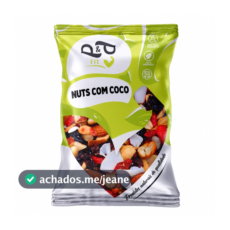 Mix P&P Nuts com Coco - Castanha Nozes Amendoa Coco Chips Amendoim Uva Passa Gojiberry