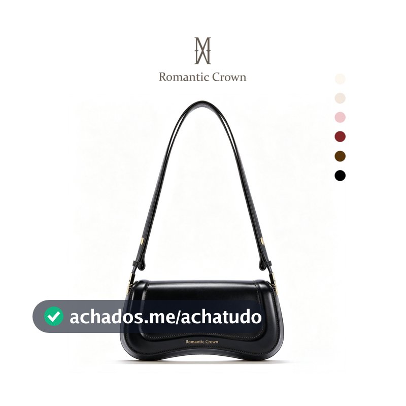 ROMANTIC CROWN Bolsa Feminina Pequena de Ombro Impermeável, Mini Tiracolo de Couro para Trabalho e Festa