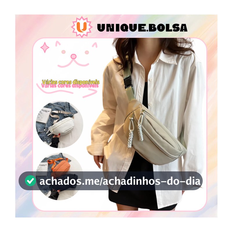 Pochete Crossbody Unissex Impermeável Compacta Leve e Funcional Perfeita para o Dia a Dia e Viagens
