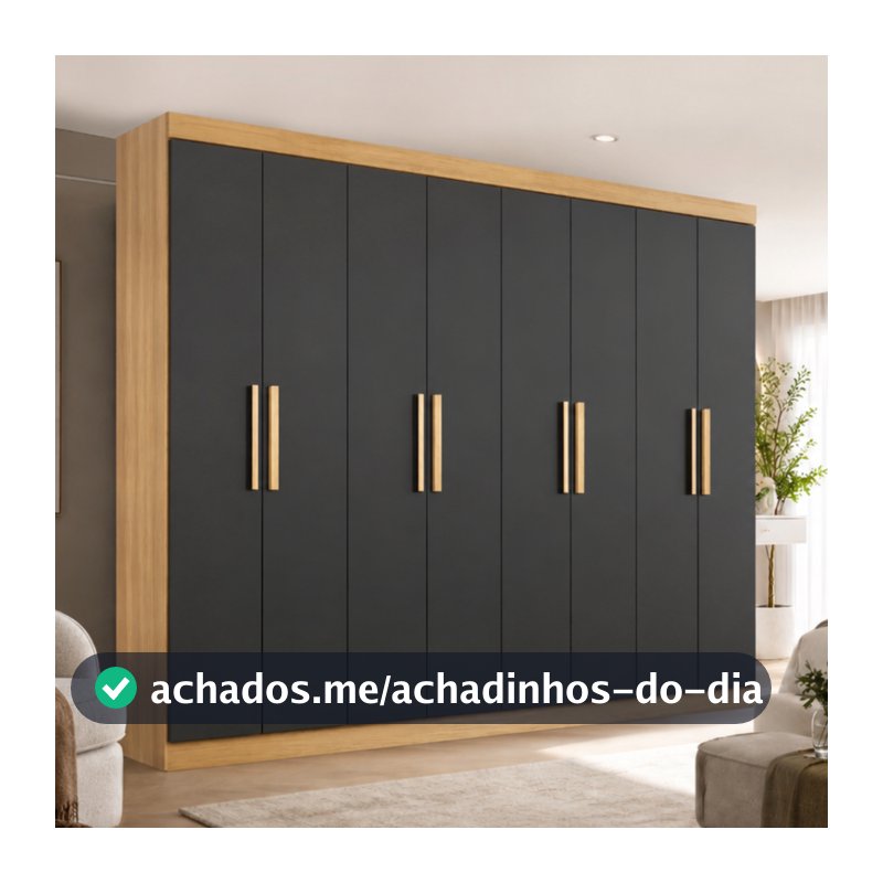Guarda Roupa Casal Lisboa 8 Portas 4 Gavetas