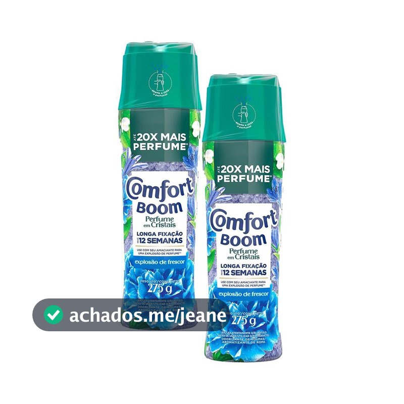 Kit 2 Odorizantes de Roupas Comfort Boom Perfume em Cristais Explosão de Frescor 275g