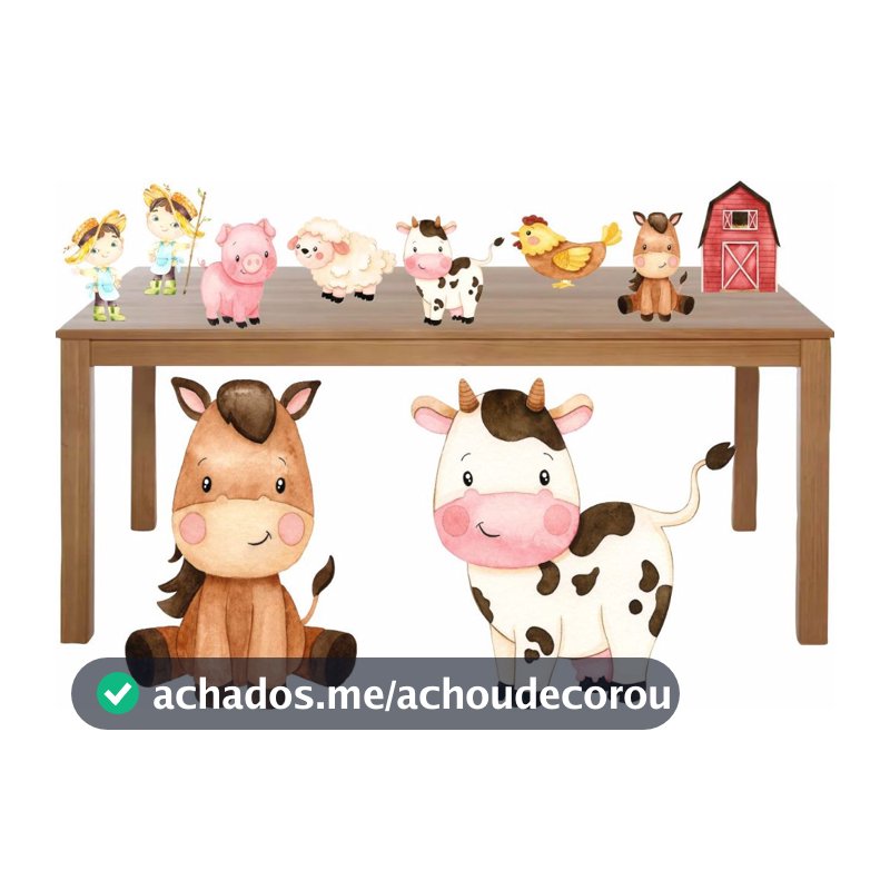 kit totens display para festa infantil fazenda 2 unidades de chao com 60 cm e 6 unidades de mesa com 21 cm