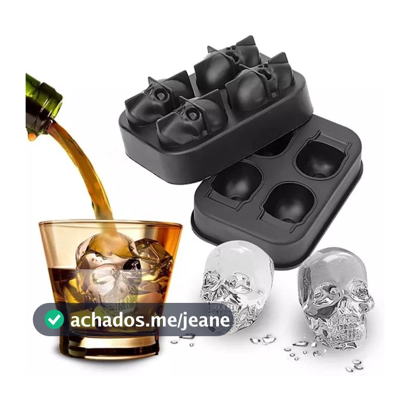 Forma De Gelo 3D Formato Caveira Crânio Drinks E Molde Silicone Chocolate Gesso