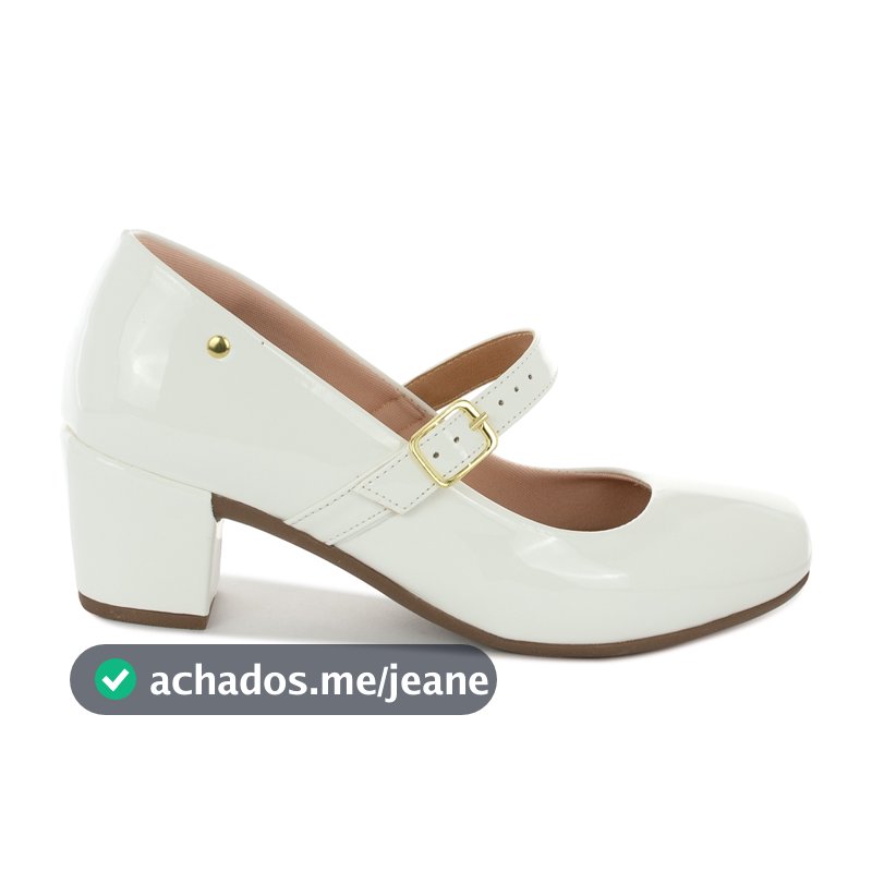 Scarpin Bico Quadrado Peep Toe Moda Modesta Salto Bloco Geométrico Boneca Ref: 64.84