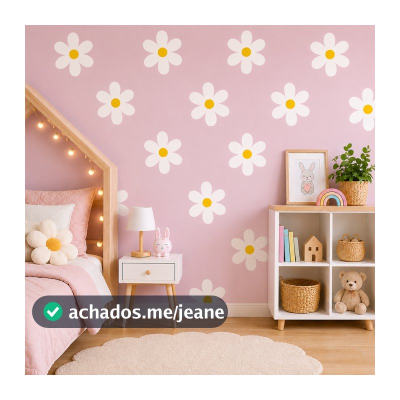 Kit Adesivo de Parede Margaridas - Papel de Parede Infantil Quarto de Menina - Decoração Oferta