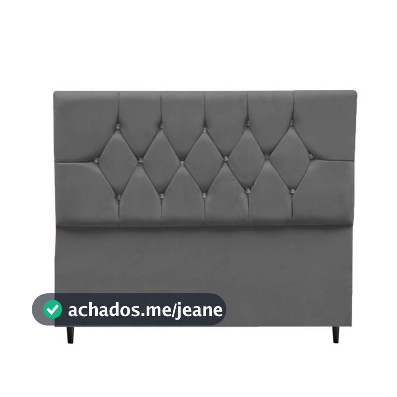 Cabeceira de Cama Casal Box com Pés de Apoio Cabeceira Decorada Estofada Tecido Suede