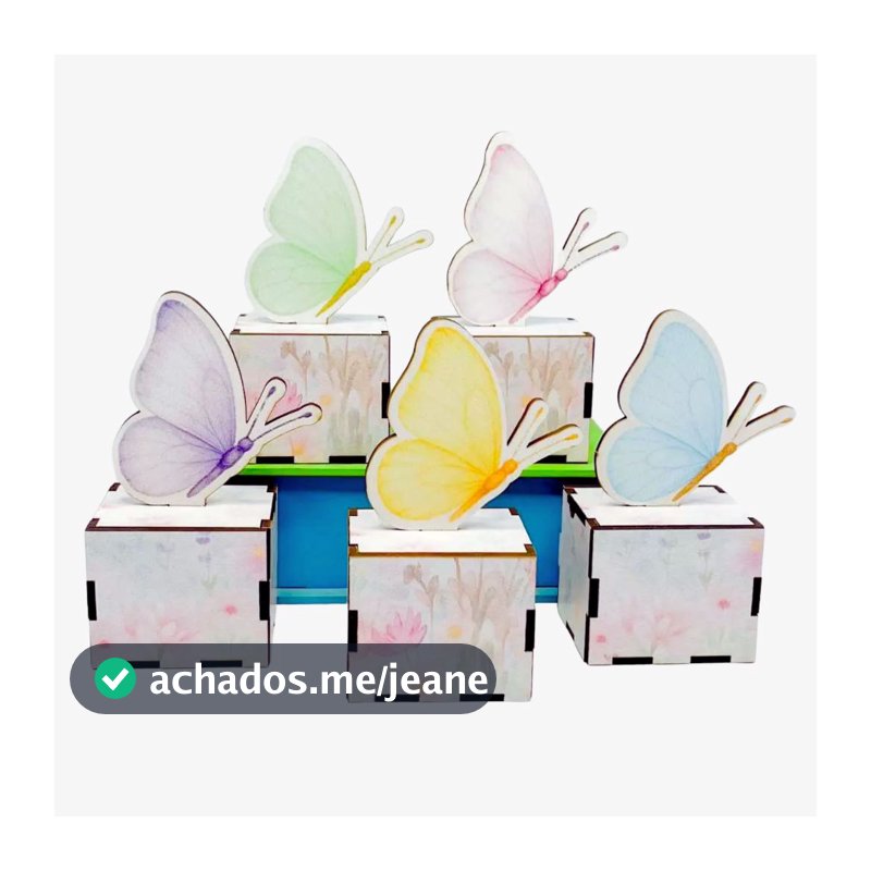 5/10/15/20PCS Mini Cubos Borboleta em MDF - Lembrancinha Porta Bombom Caixinha