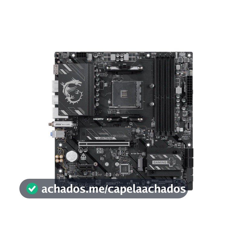 Placa-Mãe MSI B550M Gaming Plus WiFi6E, AMD AM4, DDR4, Wi-Fi 6E, Bluetooth 5.2, Preto e Prata - B550M GAMING PLUS WIFI6E