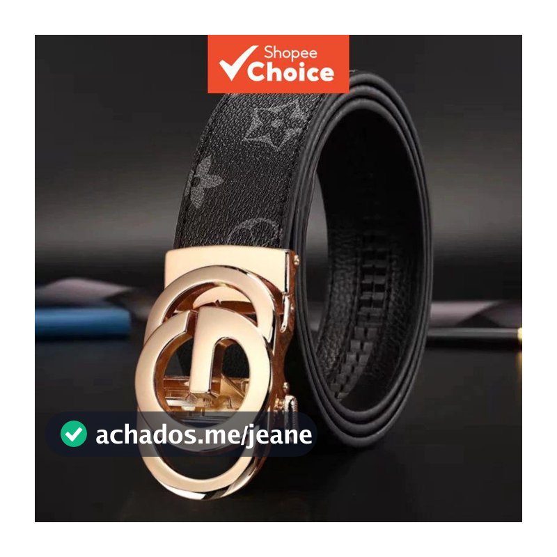 Cinto Automático Masculino Com Fivela De Liga De Zinco Casual Cintura De Couro Empresarial Na Moda