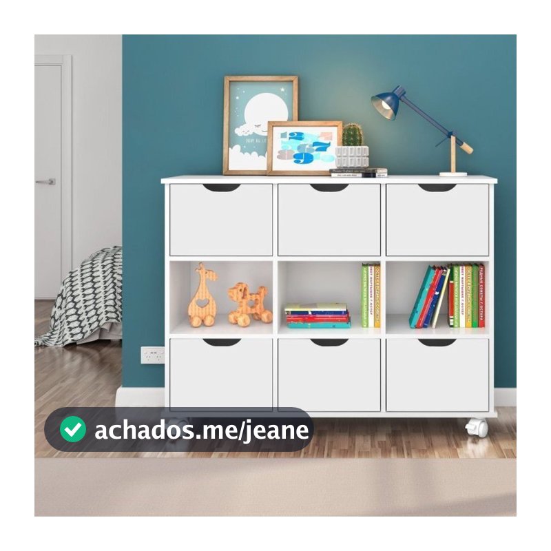 Nicho Organizador com 6 Gavetas Branco Branco