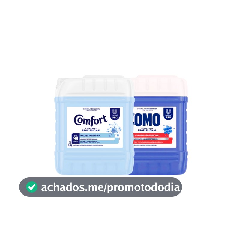 Kit Lava Roupas Lavanderia Pro Omo 7L + Amaciante Comfort 7L