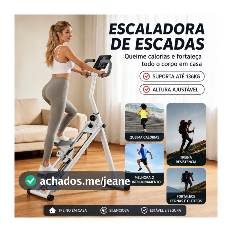 Simulador de Escada Stepper Fitness Aparelho para Academia em Casa Cardio Ajustável Treino Completo