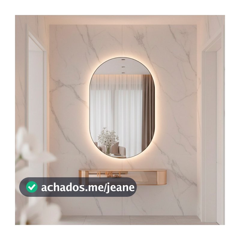 Espelho Orgânico Com Led 40x50cm e 50x80cm Grande Decorativo Quarto Sala Banheiro Lançamento