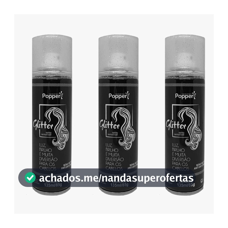 Popper Glitter Spray Para Cabelo e Corpo -  Alta Ficção Perfeito E  Cheiroso 9618-SL/9618-GD