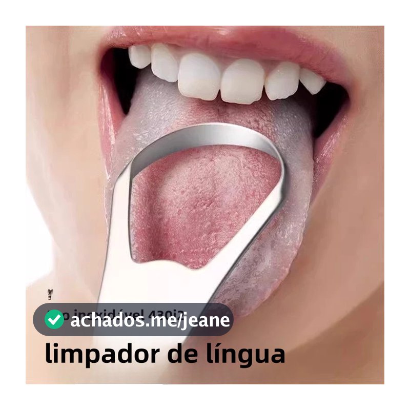 Limpador de Língua Removedor de Aço Inox para Mau Hálito-BB