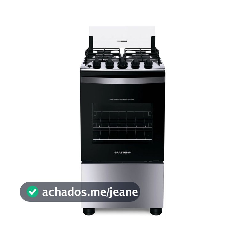 Fogão Brastemp 4 Bocas cor Inox com Duas Prateleiras com Alturas Ajustáveis - BFO4NBR