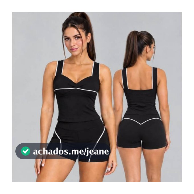 Conjunto Fitness Feminino Top Alongado e Shorts Academia Treino Moda Fitness