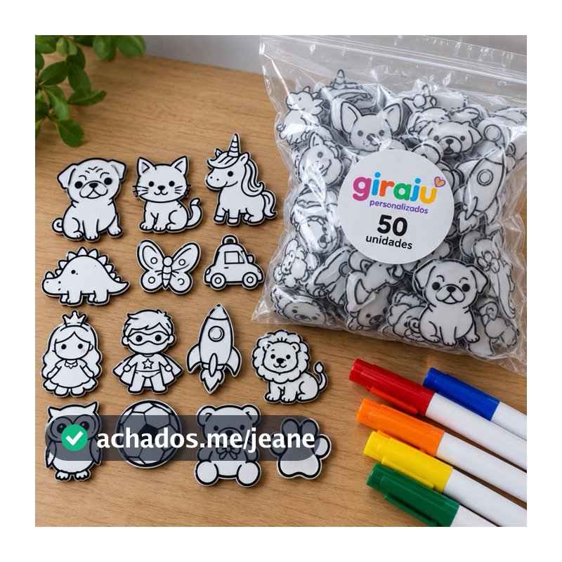 Kit figura de Colorir Lavável Lembrancinha Infantil Festa Aniversário - Natal 20/30 e 50 Unidades
