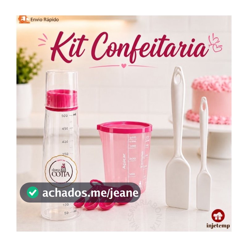 Kit Confeiteiro Regador para Bolo 500ml Copo Medidor 400ml Colheres Medidoras Espátulas
