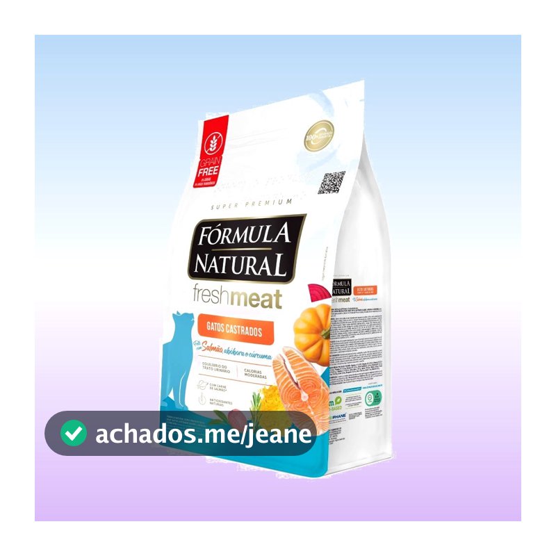Ração Seca Fórmula Natural Fresh Meat Gatos Castrados Sabor Salmão 10,1 KG Adimax