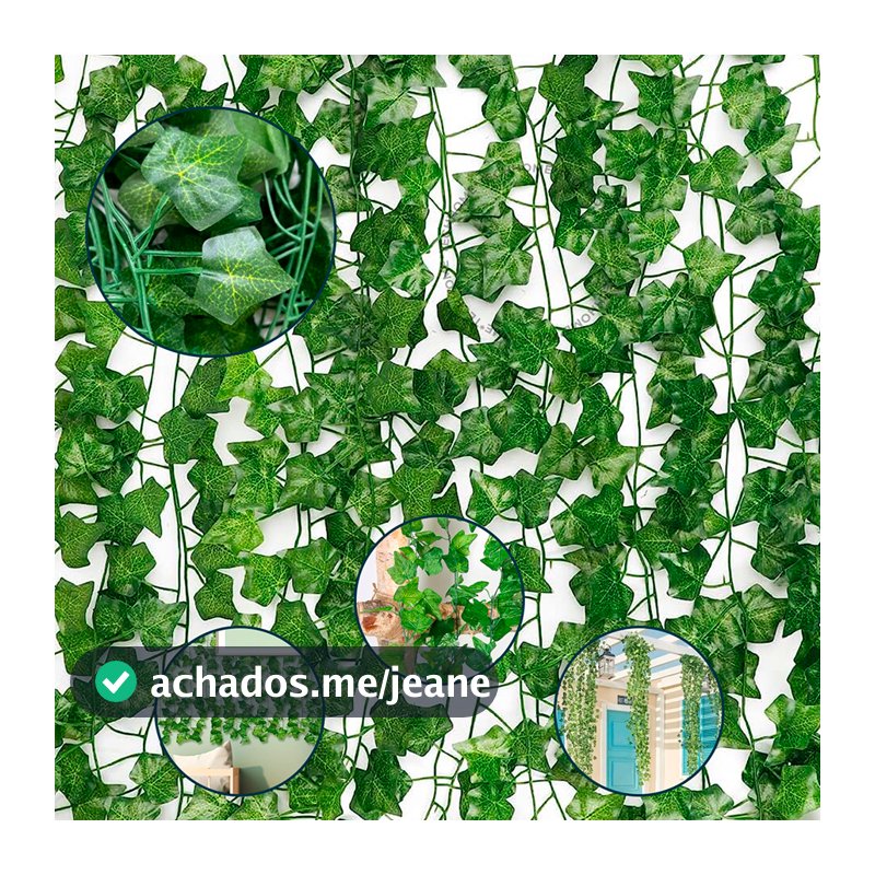 48 Metros Hera Verde Planta Artificial Trepadeira Ramas Folhagem Pendente